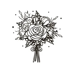 Free book club clipart of gothic black and white bouquet
